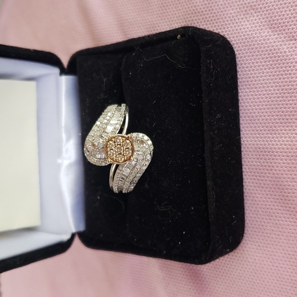 Champagne diamond and diamond ring - Picture 2 of 7